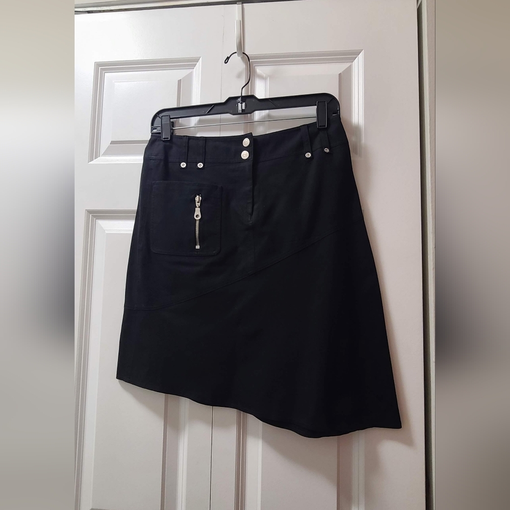 Cynthia Steffe Black A-Line Skirt with Zipper Detail
